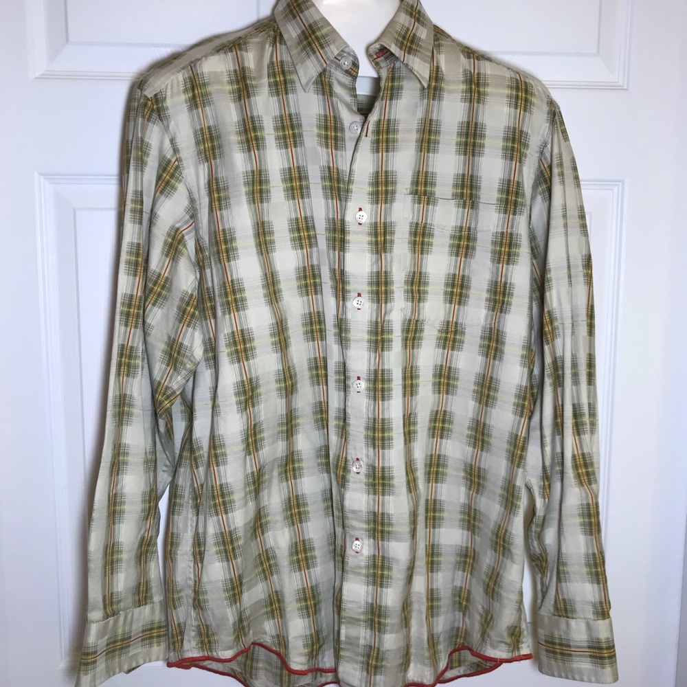 Indigo Palms Plaid Button Down Shirt